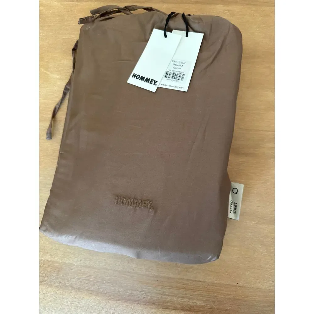 Hommey Hazelnut Fitted Sheet Queen Organic Cotton Australian